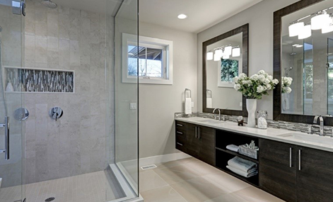 A remodeled bathroom.