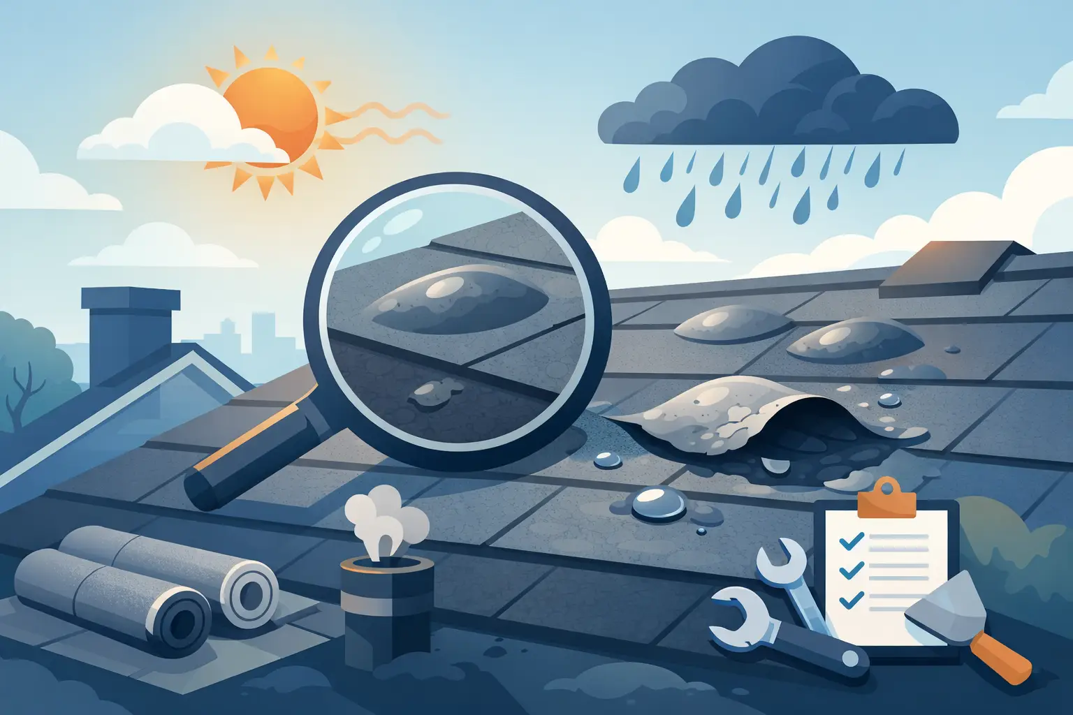 Common Roof Blister Causes and What They Mean